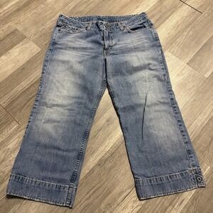 LUCKY MADE IN U.S.A. DUNGAREES LILIAN CAPRI, CROPPED WOMENS JEANS sz30